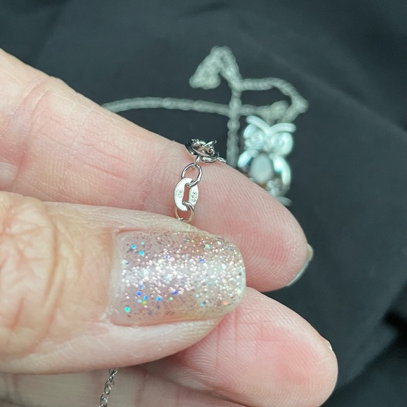 NWT Sterling Silver Smoky Quartz n Diamond Owl Necklace ๐ฆ๐ - Picture 4 of 4